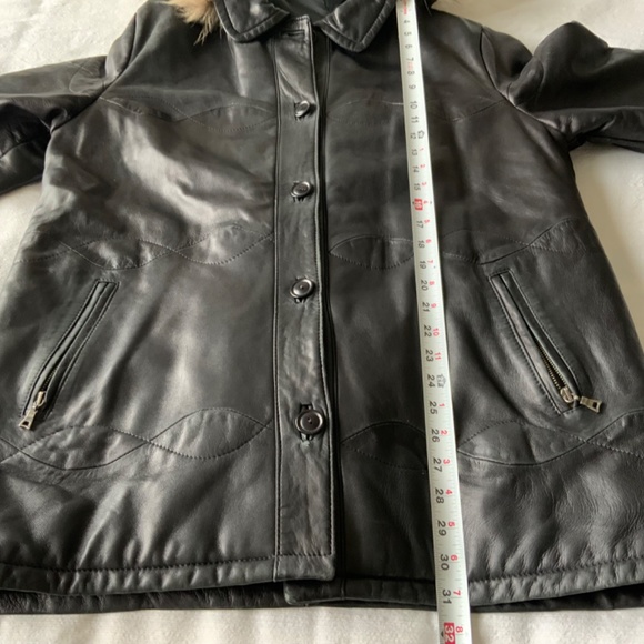 Vintage Vera Pelle Italian Real Genuine Leather Warm Jacket size M - Picture 7 of 15